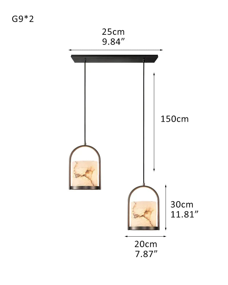 3 lights cluster alabaster dome brass pendant indoor lighting ceiling for kitchen island 2P-D20*H30CM D8"*H12"-B Black Modern Pendant lamp