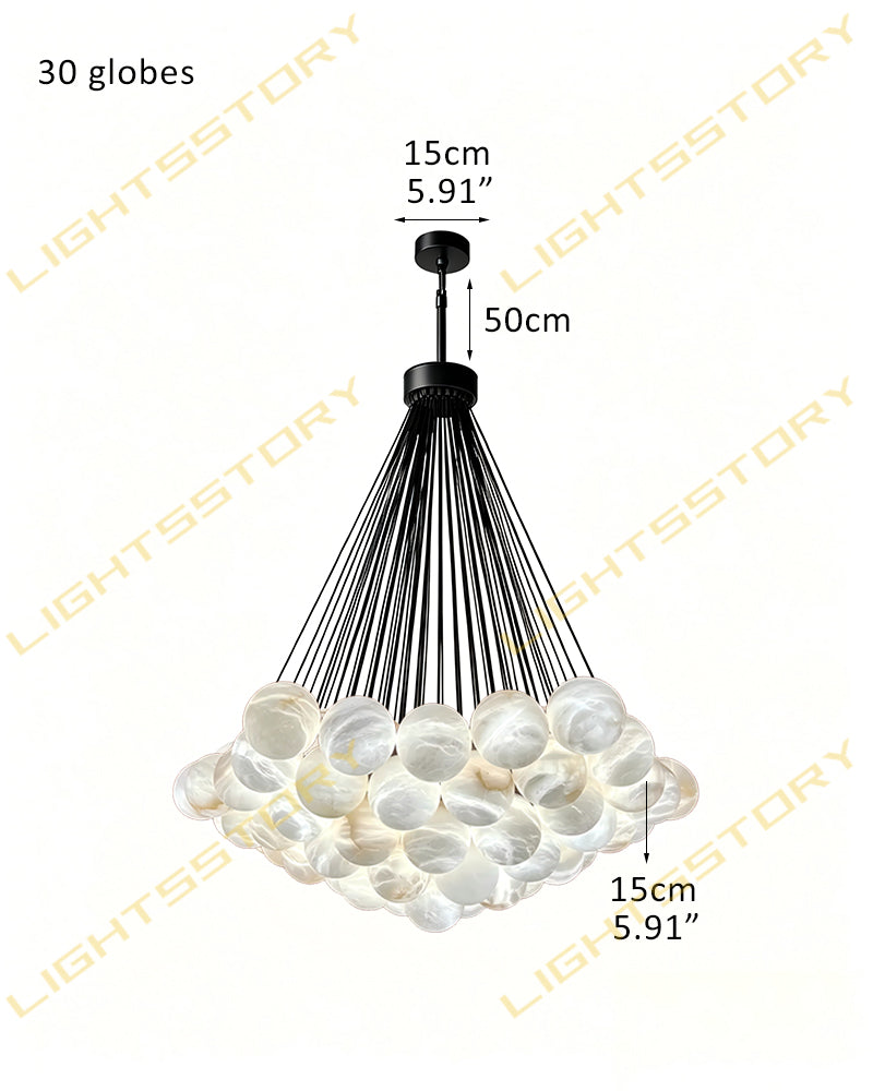 LightsStory Ethereal Alabaster Globe Cluster Pendant Light - Large