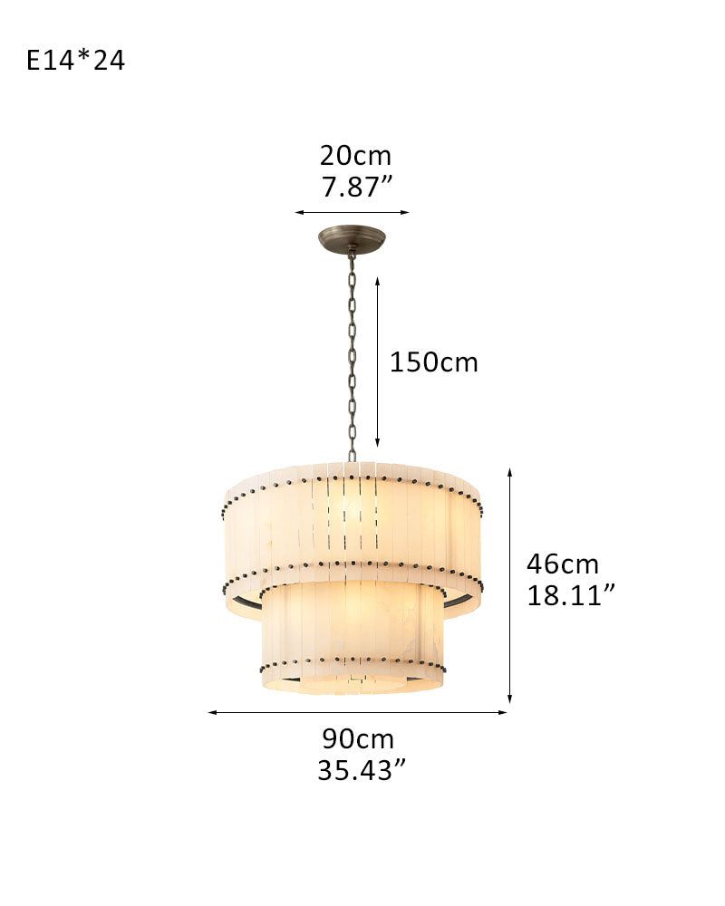 tiered drum pendant light