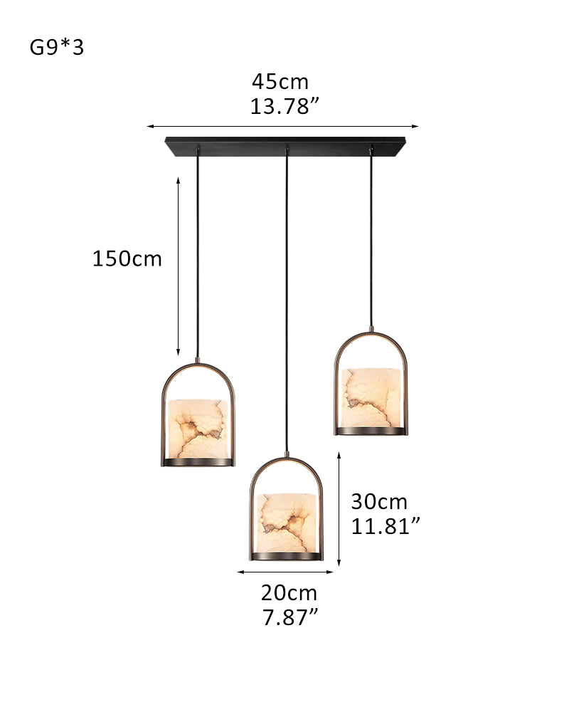 alabaster pendulum lights