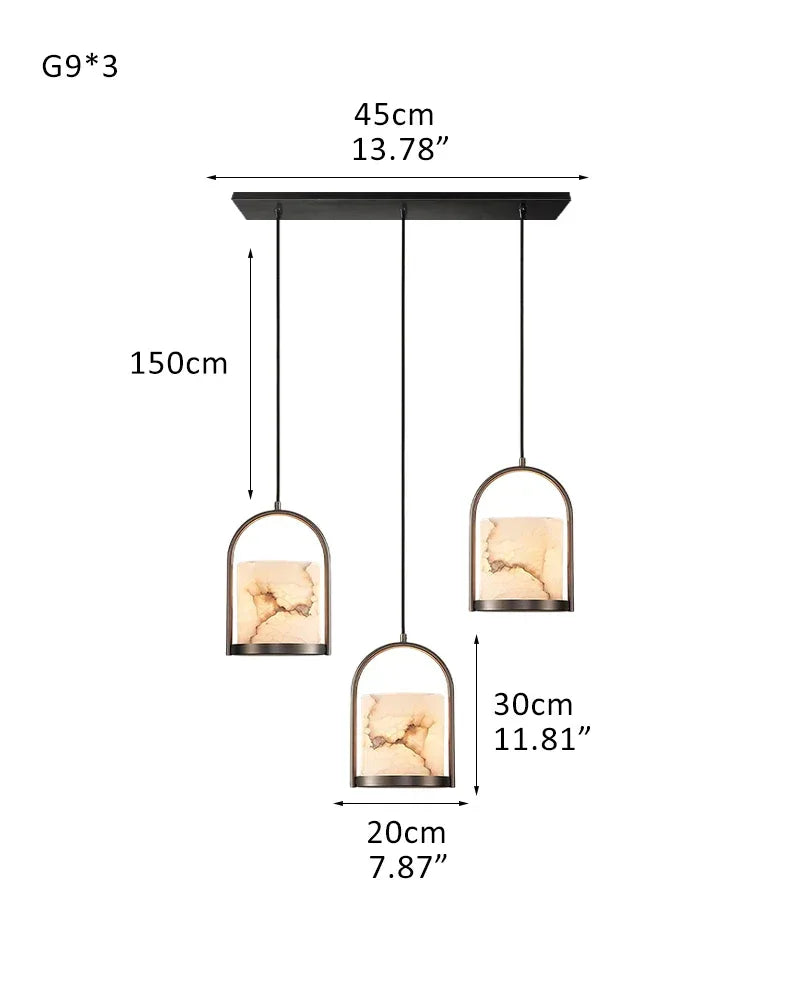 3 lights cluster alabaster dome brass pendant indoor lighting ceiling for kitchen island 3P-D20*H30CM D8"*H12"-B Black Modern Pendant lamp