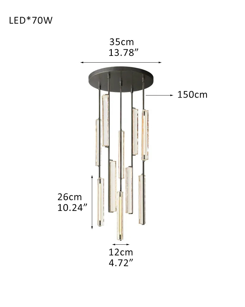 Audubon Crystal On Vertical Brass Drops Round Chandelier Collection Wide 24" 40" 56" 5-light-D12CM D4.7" Black American chandelier