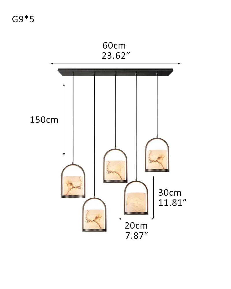 3 lights cluster alabaster dome brass pendant indoor lighting ceiling for kitchen island 5P-D20*H30CM D8"*H12"-B Black Modern Pendant lamp