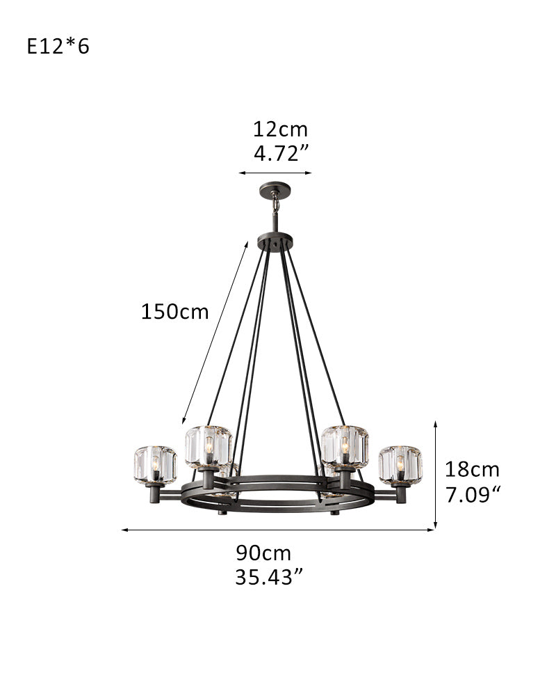 Luxury Large Crystal Chandeliers Round Brass Bronze Light Fixture for Living Room Decoration Lamparas