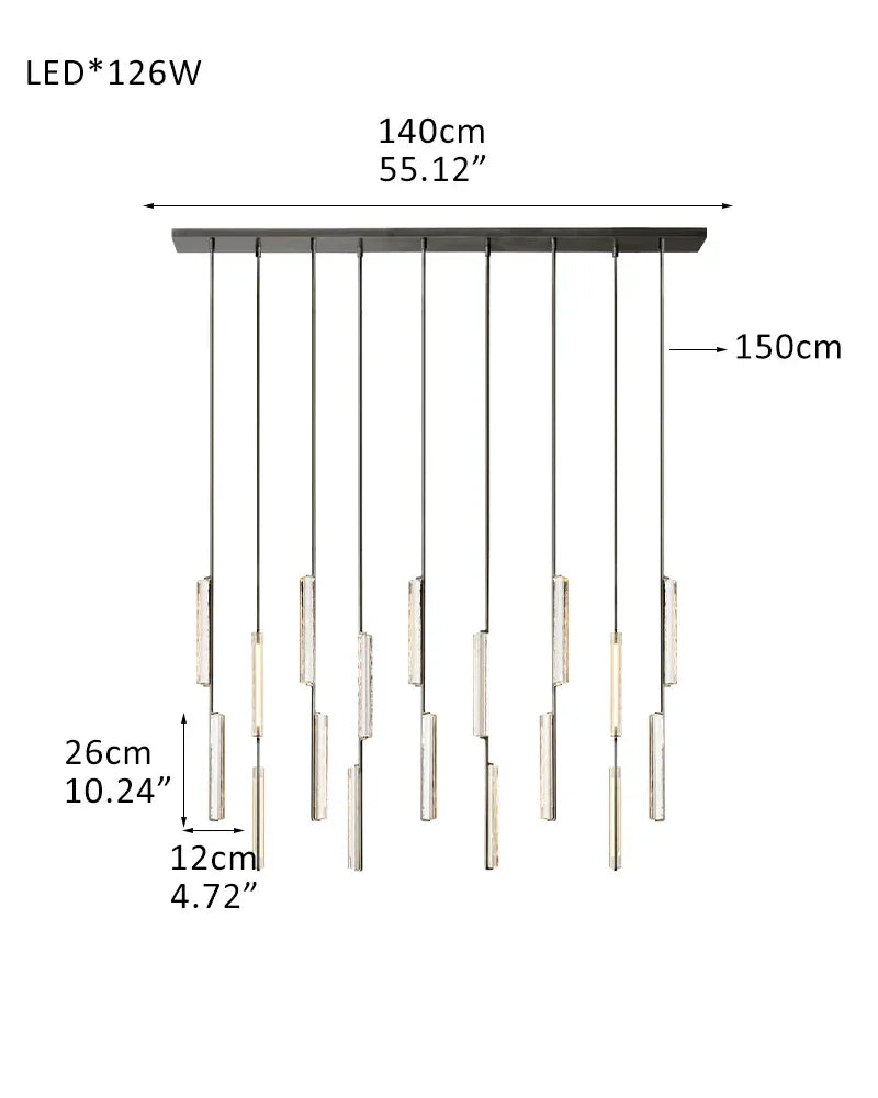 Audubon Crystal On Vertical Brass Drops Round Chandelier Collection Wide 24" 40" 56" 9-light-D12CM D4.7"-Linear Black American chandelier