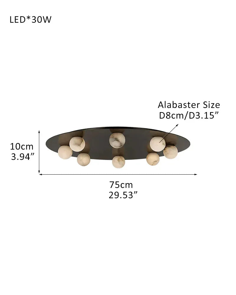 Minimalist Disc Pendant Light Hammered Finish White Hand Blown Alabaster Globe For Sale Ceiling-D75*H10CM D29.53"*H3.94"(8 Globes) Black Modern Pendant lamp