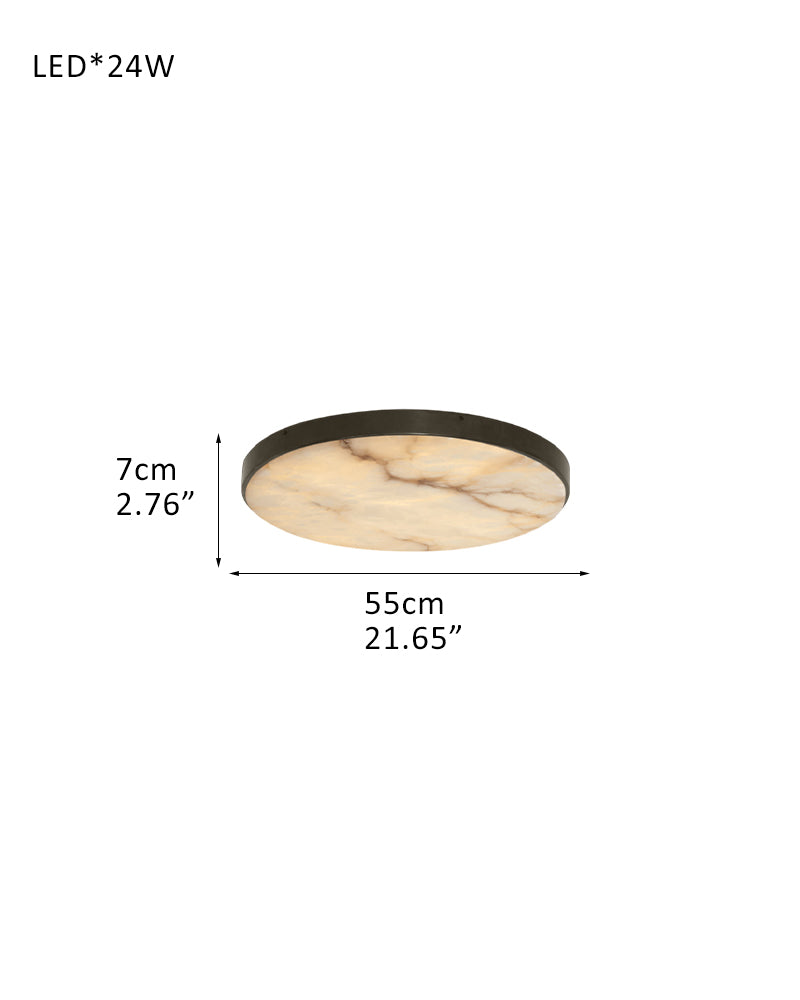 nature stone disc alabaster ceiling mount lamp