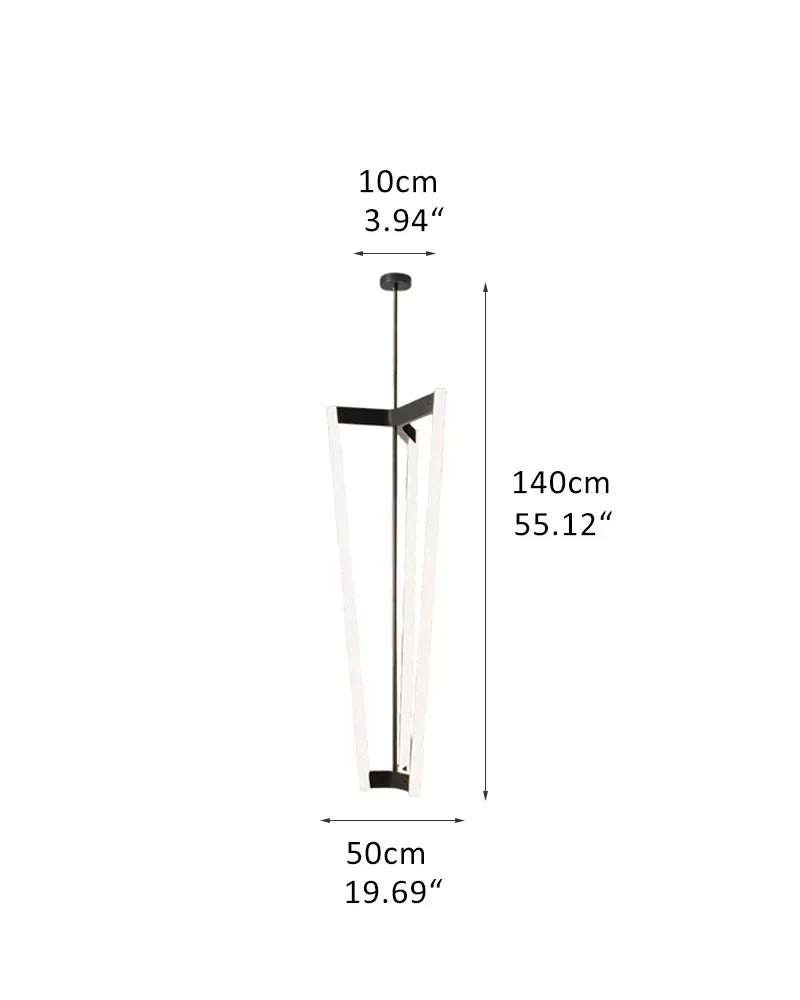 Sleek Modern Lighting Acrylic Pipeline Tube Chandelier Stainless Titanium in Red/Gold/Black D50*H140CM D19.69*H55.12" Black Modern Pendant lamp