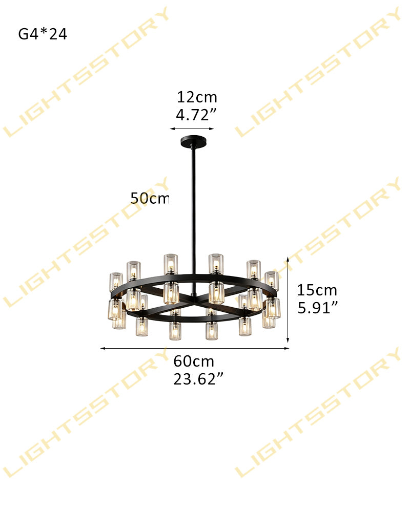 Biarritz Round Crystal & Gold Chandelier - Precision-Cut Crystal, Serene Matte, Custom Finishes - Luxury Dining Room Lighting