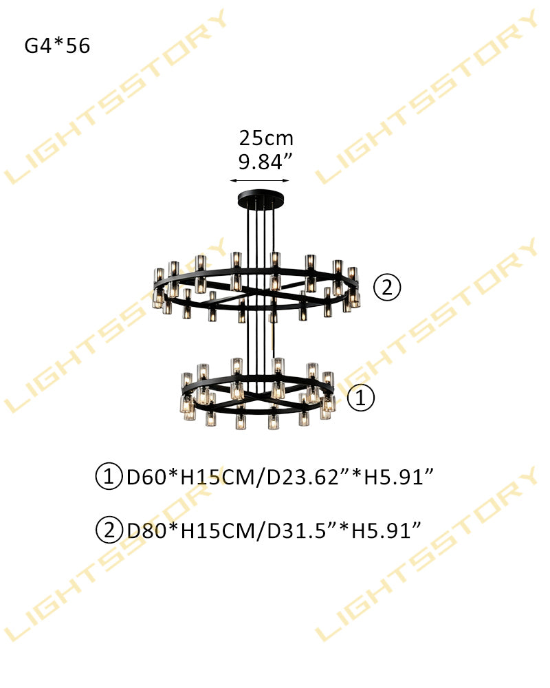 Biarritz K9 Crystal Multi Tiered Fluted Halo Ring Candelabra Chandelier - Precision-Cut Crystal, Serene Brass Trim - Living Rooms, Bedrooms, Dining Rooms