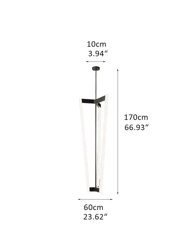 Sleek Modern Lighting Acrylic Pipeline Tube Chandelier Stainless Titanium in Red/Gold/Black D60*H170CM D23.62*H66.39" Black Modern Pendant lamp