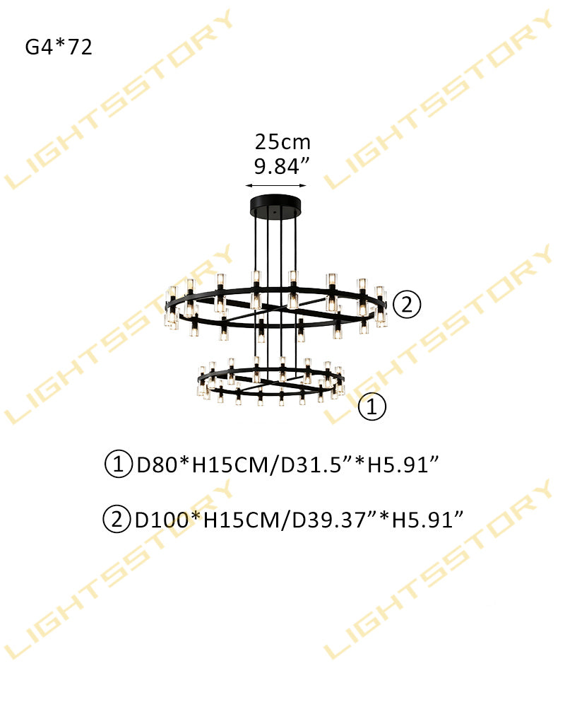 Biarritz K9 Crystal Multi Tiered Fluted Halo Ring Candelabra Chandelier - Precision-Cut Crystal, Serene Brass Trim - Living Rooms, Bedrooms, Dining Rooms