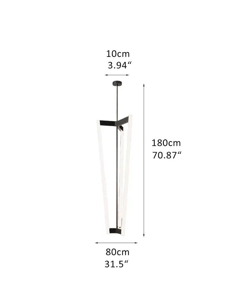 Sleek Modern Lighting Acrylic Pipeline Tube Chandelier Stainless Titanium in Red/Gold/Black D80*H180CM D31.5*H70.87" Black Modern Pendant lamp