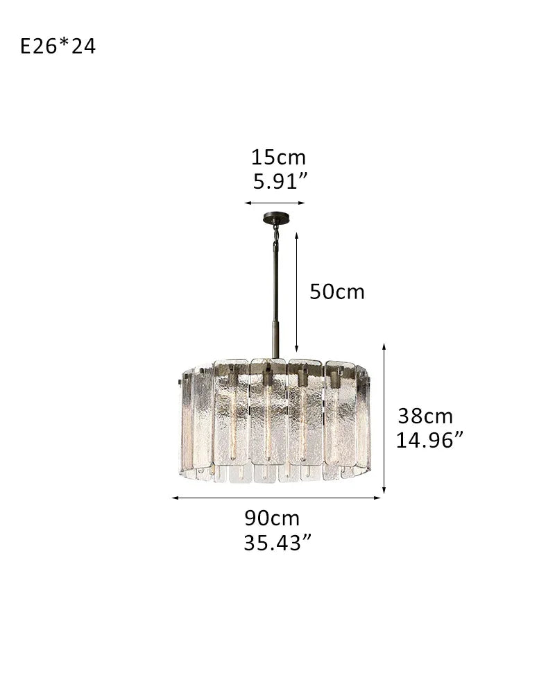 Calamette Clear Glass Round Chandelier Indoor Lighting Wide 36" 48" 60" Lacquered Burnished Brass/Black 24-light-D90*H38CM D35.43"*H14.96" Black + Clear Glass American chandelier