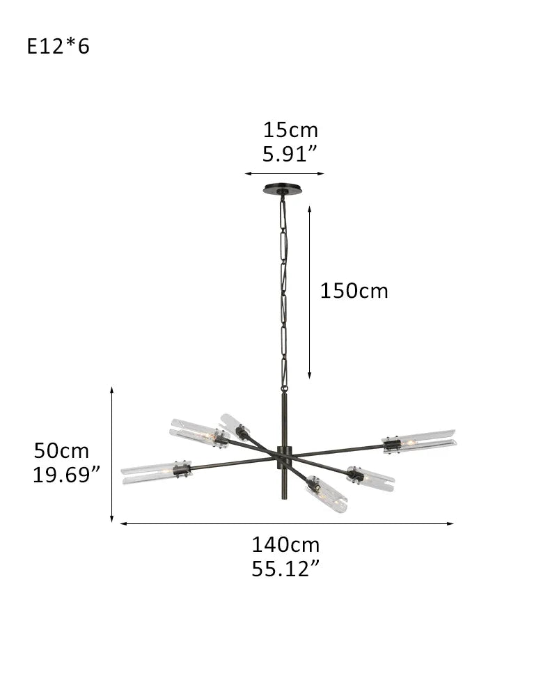 Rustic Forged Iron Casoria Two Tier Chandelier with Clear Glass Shade Use For Living Foyer Black American chandelier