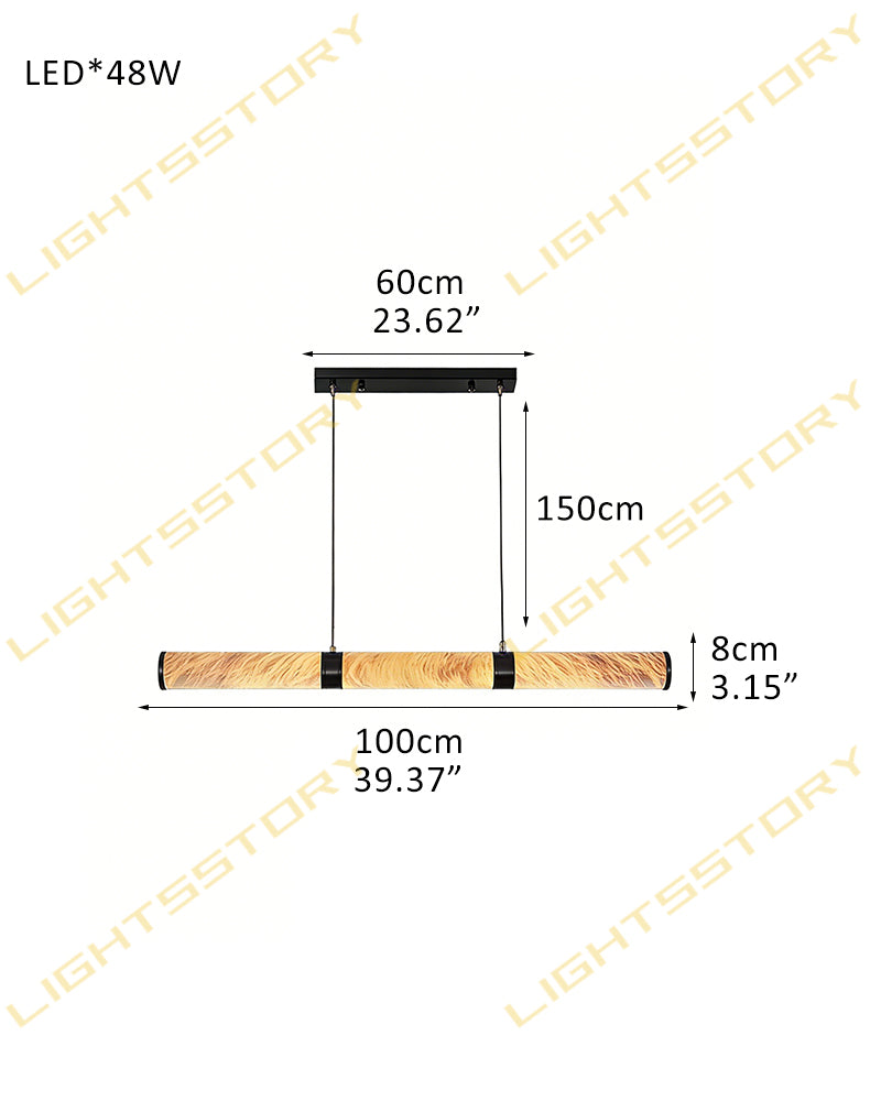 Minimalist Linear Cylinder Alabaster Ceiling Pendant Lamp & Wall Scoces Collections L100*H8CM L39.37"*H3.15" White + Black Vintage Simple Hanging Lamp