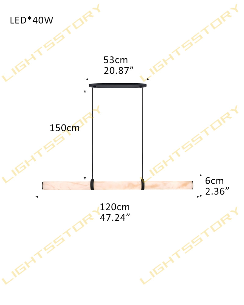 Cora Alabaster Linear Halo Rod Pendant Light - Natural Spanish Alabaster, Lux Gold Trim - Kitchen Islands & Dining Rooms