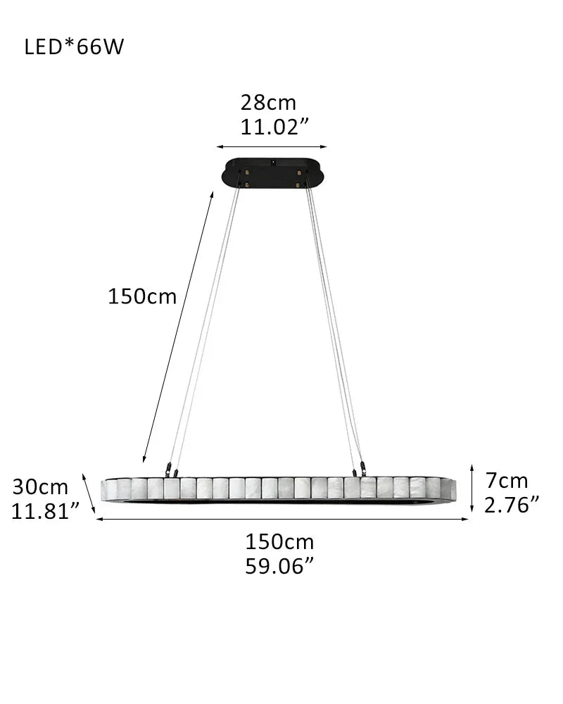 Vintage Oval White Alabaster Huge Chandelier Wide 60" Brushed Bronze/Gold Framework L150*W30*H7CM L59"*W11.8"*H2.8" American chandelier