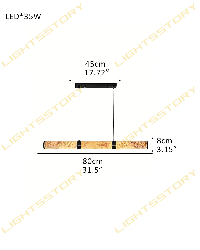 Minimalist Linear Cylinder Alabaster Ceiling Pendant Lamp & Wall Scoces Collections L80*H8CM L31.5"*H3.15" White + Black Vintage Simple Hanging Lamp