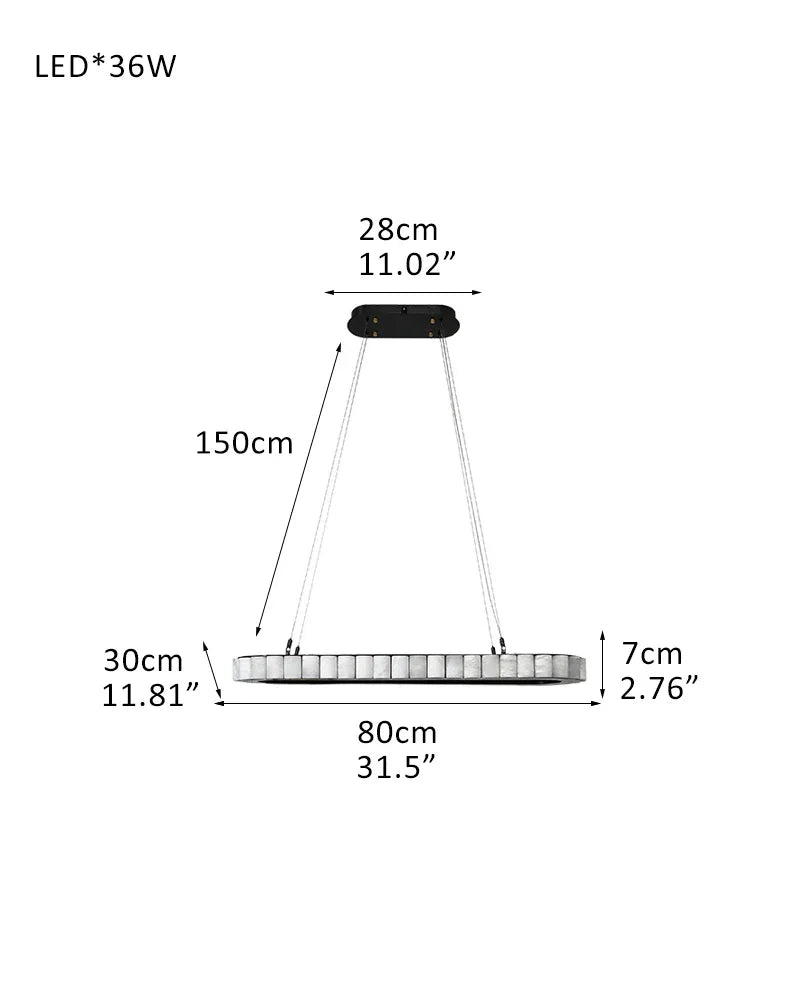 Vintage Oval White Alabaster Huge Chandelier Wide 60" Brushed Bronze/Gold Framework L80*W30*H7CM L31.5"*W11.8"*H2.8" Black + White American chandelier