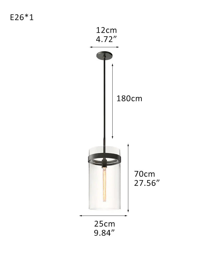 Rustic Farmhouse Black Stainless Wheel Ravelle Round Chandelier in Clear Glass Shade 1-light-D25*H70CM D9.84"*H27.56"-Pendant Black American chandelier