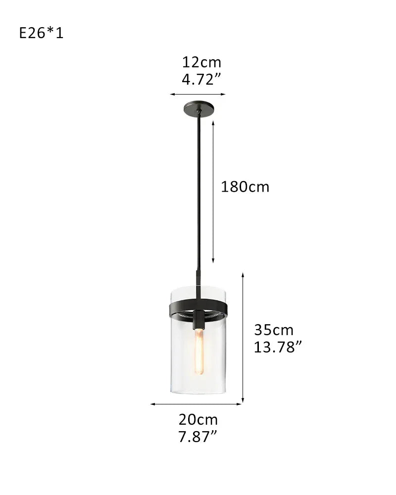 Rustic Farmhouse Black Stainless Wheel Ravelle Round Chandelier in Clear Glass Shade 1-light-D20*H35CM D7.87"*H13.78"-Pendant Black American chandelier