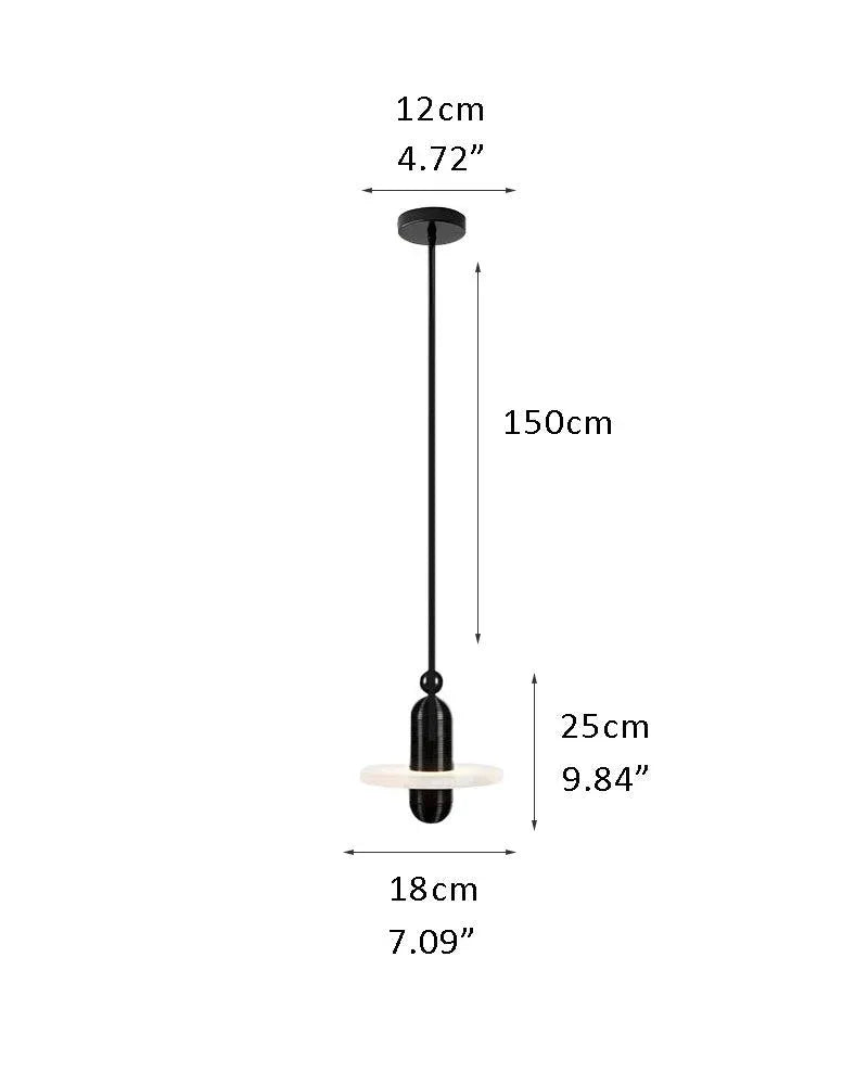 Alabaster Modern Marble Ring Pendant Light For Dining Room, Black/Brass D18*H25cm D7.09*H9.84" White + Black Modern Pendant lamp