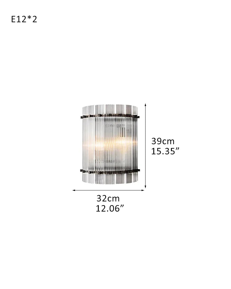 San Marco Rectangular Ribbed Glass Chandelier 40" 60" 72" in Antiqued Brass/Black Steel W-L32*H39CM L12.06"*H15.35"(2 lights) Black American chandelier