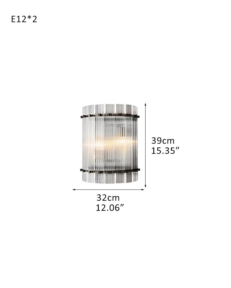 San Marco Strip Glass Shade Round Chandelier Collection in Antiqued Brass/Black Steel 2-light-L32*H39CM L12.6"*H15.35"(Sconces) Black American chandelier