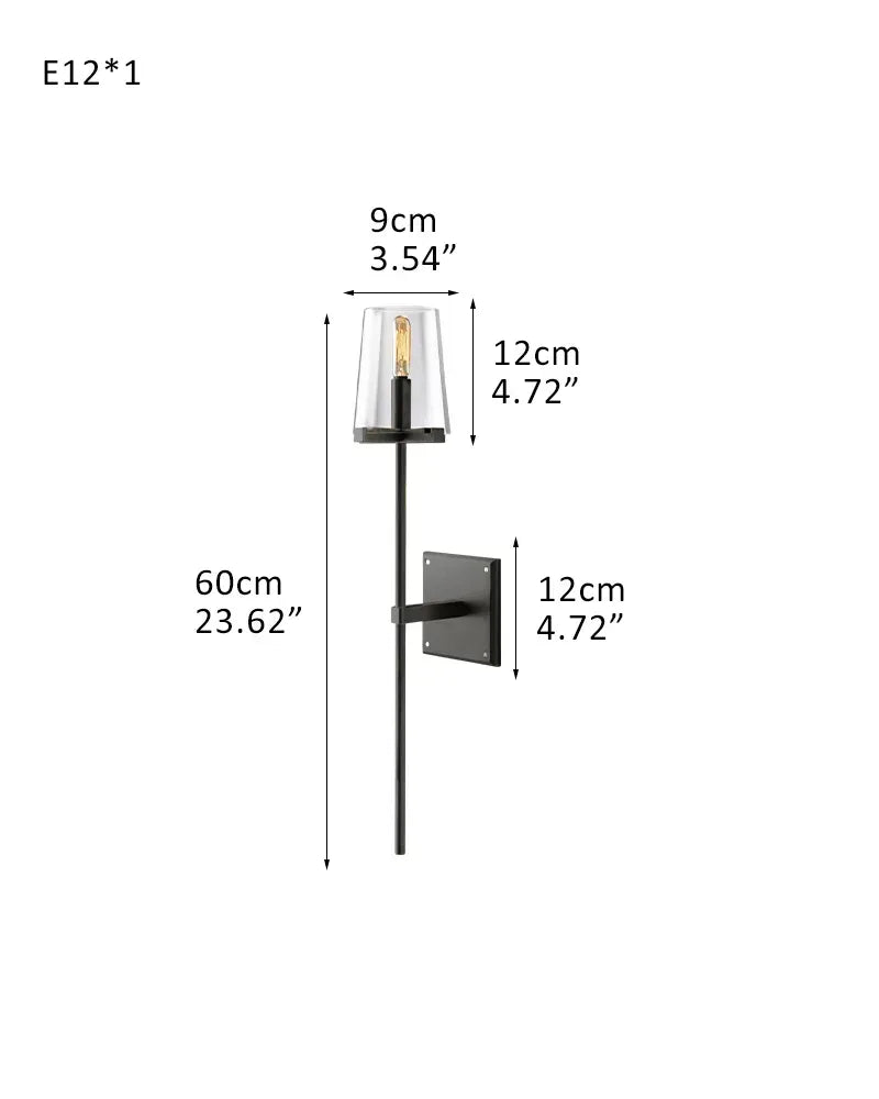 12-light Pauillac Brass/Black Linear Clear Glass Chandelier 49" 60" for dining room W-W12*D15*H60CM W4.72"*D5.91"*H23.62" Black American chandelier