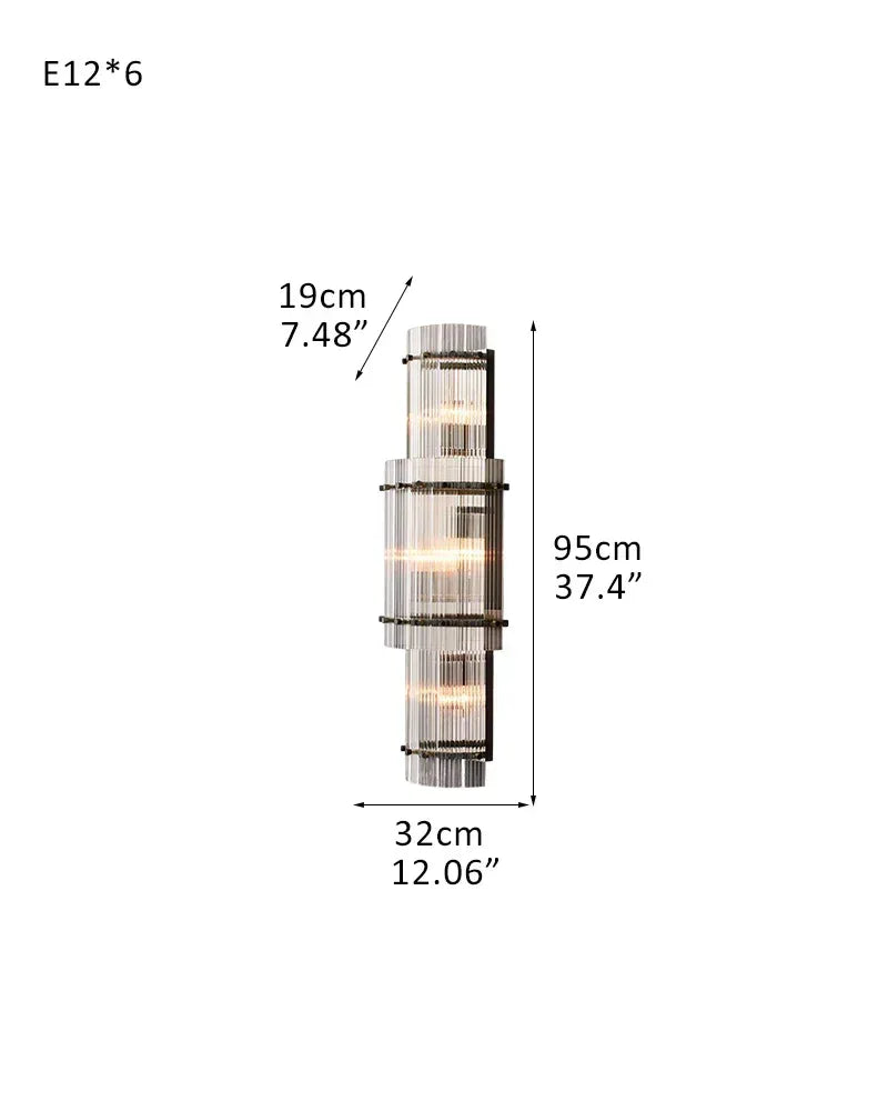 San Marco Strip Glass Shade Round Chandelier Collection in Antiqued Brass/Black Steel 6-light-L32*H95CM L12.6"*H37.4"(Sconces) Black American chandelier