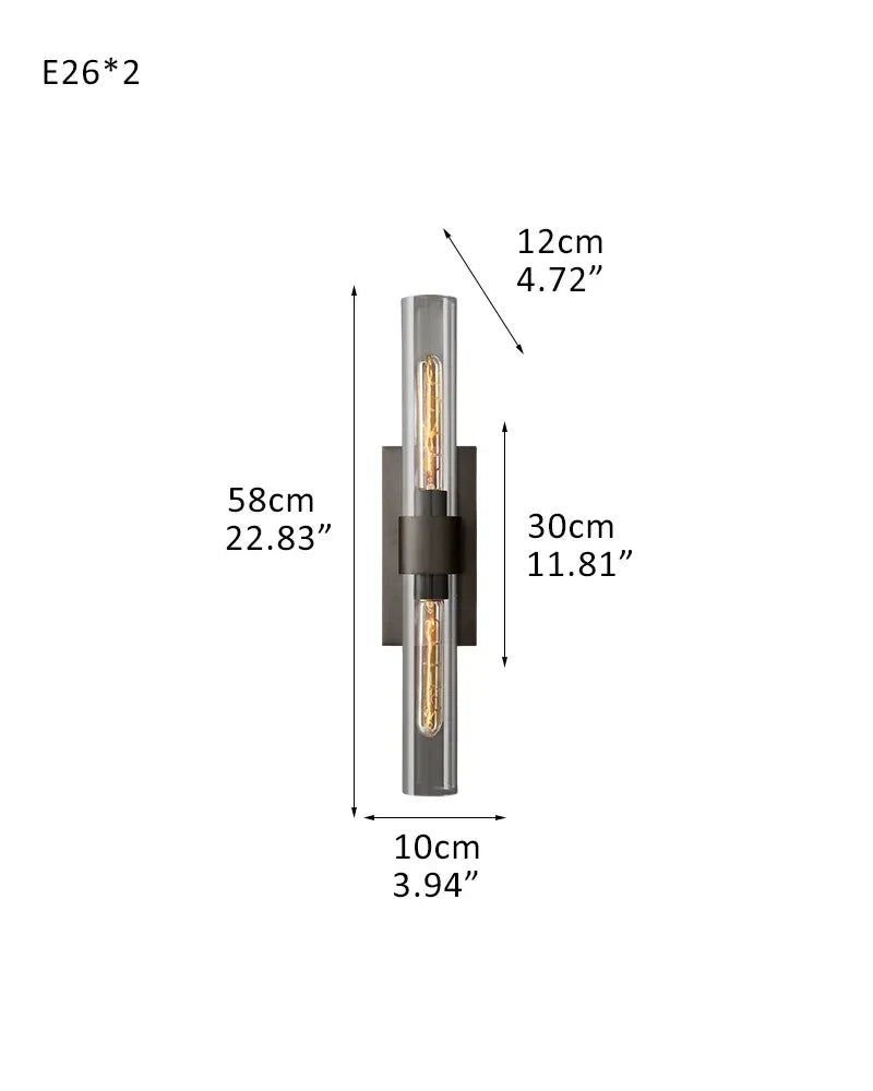 Ravelle Series Geometric Chandelier | Linear Premium hand-blown glass and solid brass construction, Lacquered black brass finish for Dining Rooms and Kitchen Islands 1-light-W10*D12*H58CM W3.94"*D4.72*H22.83"-Sconce Black American chandelier