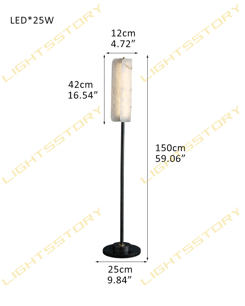 Nordic Marble Unique Design LED Modern White Stone High Standing Floor Lamps Height 59" D25*H150CM D9.84"*H59.06" Black Modern Art Design Floor Lamp