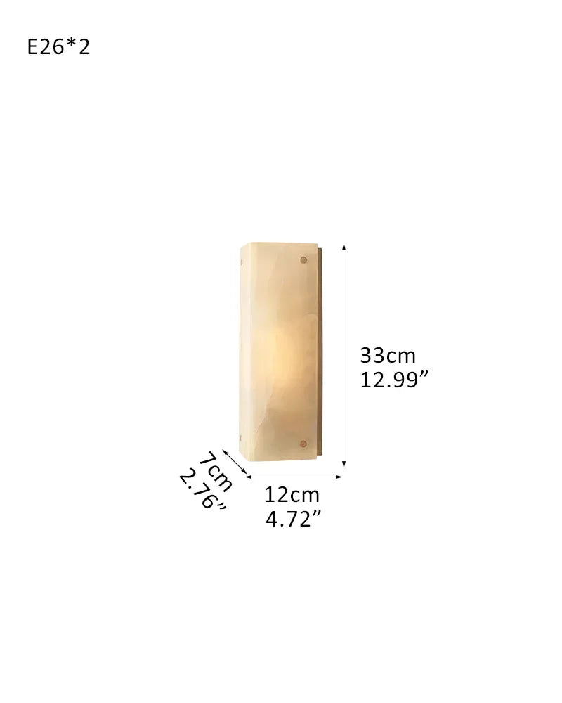 Reynard Alabaster Grand Wall Sconce Light Fixture 13"H 25"H in Brass Hardware L12*W7*H33CM L4.72"*W2.76"*H12.99" Brass Flush Mounted Wall Sconce Lamp
