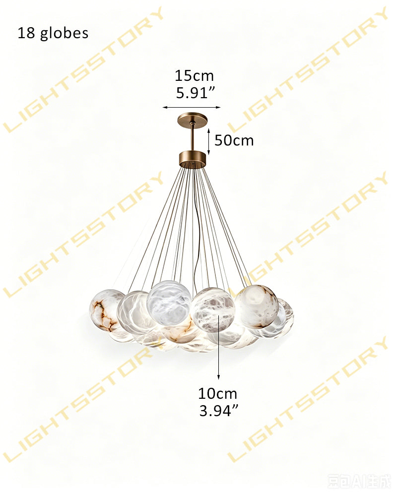 LightsStory Ethereal Alabaster Globe Cluster Pendant Light - Large