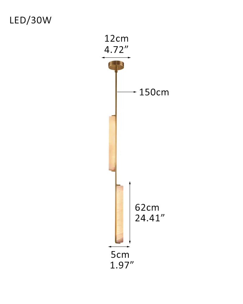Vintage Clound Audubon Cluster Alabaster Linear Long Plate Chandelier for hallway 1P-D5*H62CM D2.5"*H24" Brass + White American Vintage chandelier lamp