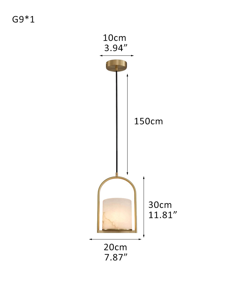 single hanging alabaster light
