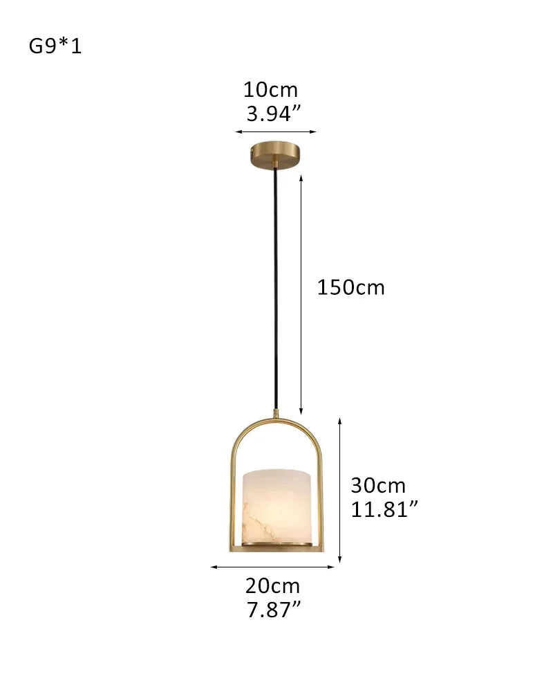 3 lights cluster alabaster dome brass pendant indoor lighting ceiling for kitchen island 1P-D20*H30CM D8"*H12" Brass Modern Pendant lamp