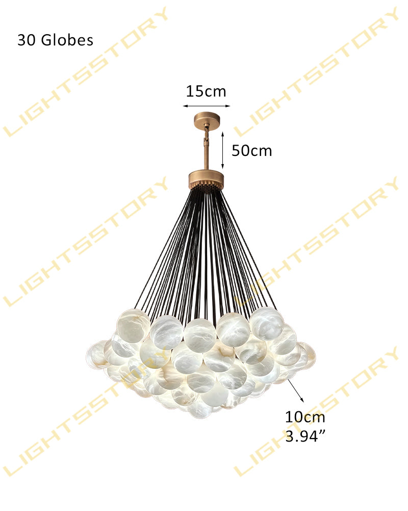 LightsStory Ethereal Alabaster Globe Cluster Pendant Light - Large