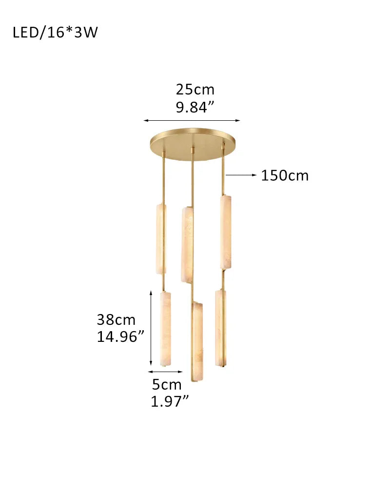 Audubon Alabaster Lighting Collection Lacquered Burnished Brass/Black Rod 3P-D5*H38CM D2"*H15" Brass + White American Vintage chandelier lamp