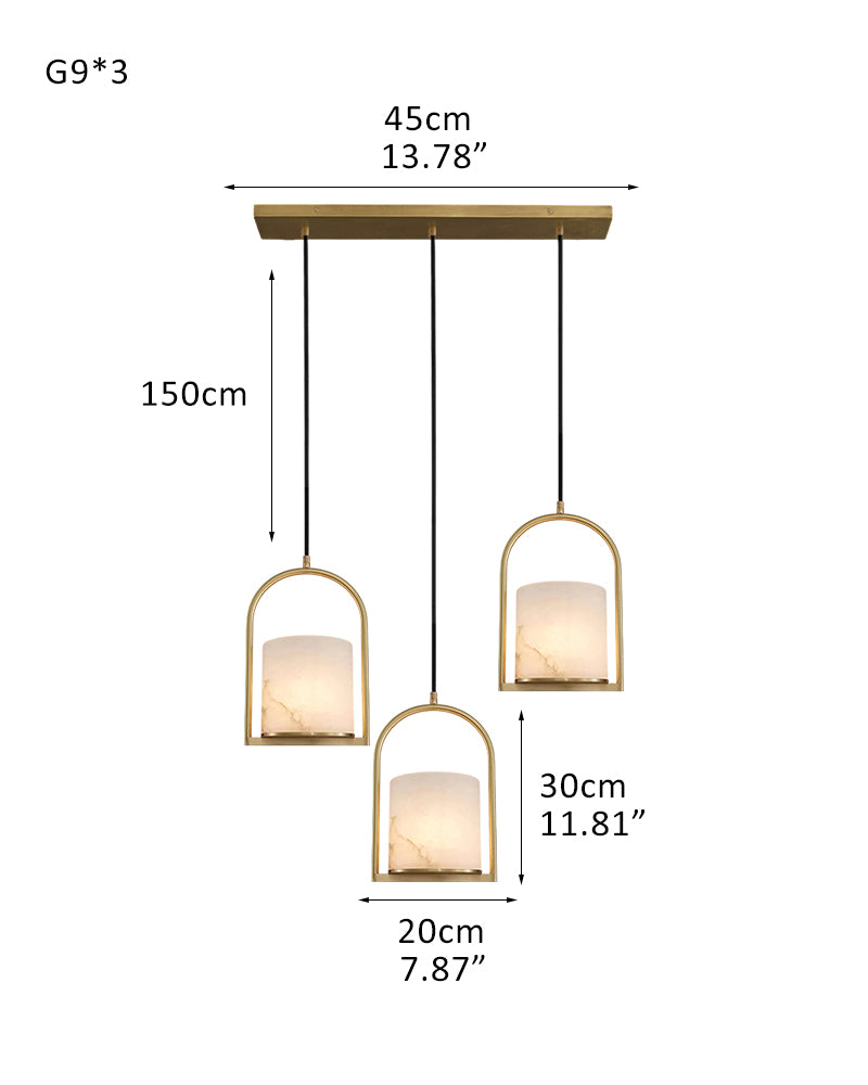 3 lights cluster alabaster dome brass pendant indoor lighting ceiling for kitchen island
