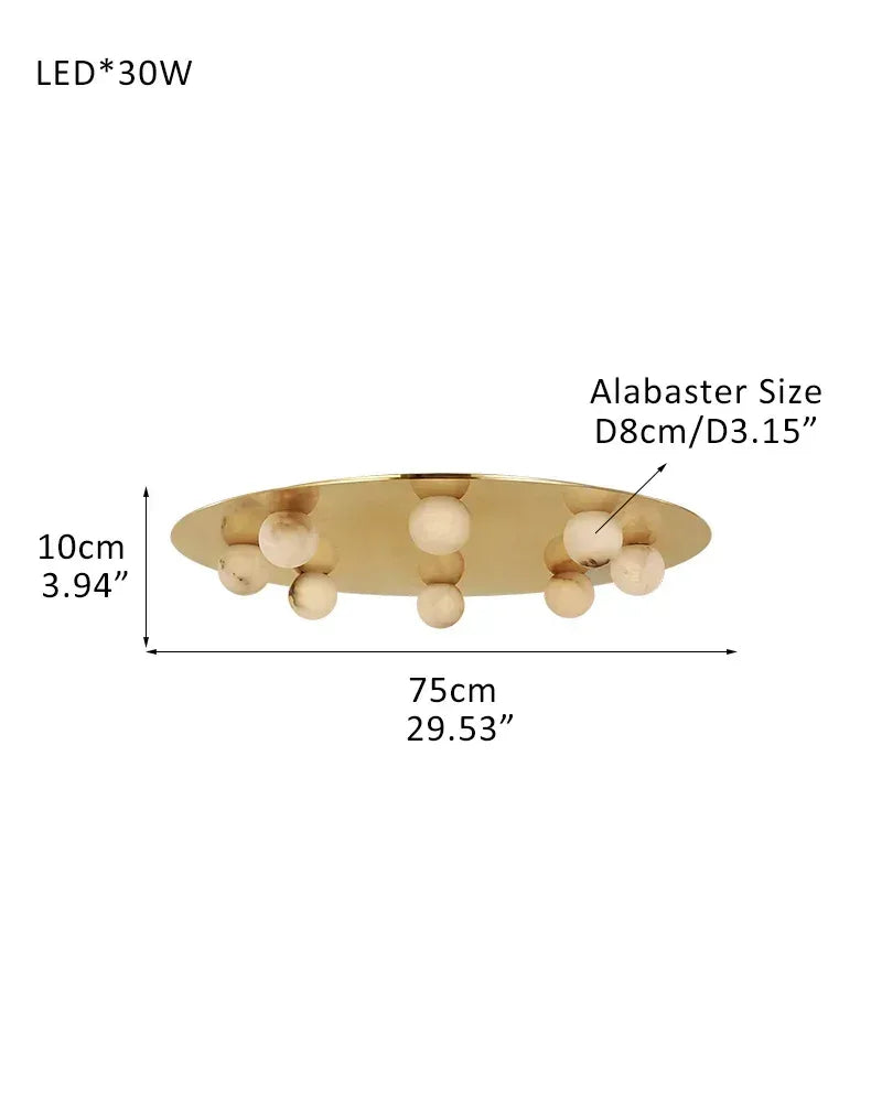 Minimalist Disc Pendant Light Hammered Finish White Hand Blown Alabaster Globe For Sale Ceiling-D75*H10CM D29.53"*H3.94"(8 Globes) Brass Modern Pendant lamp