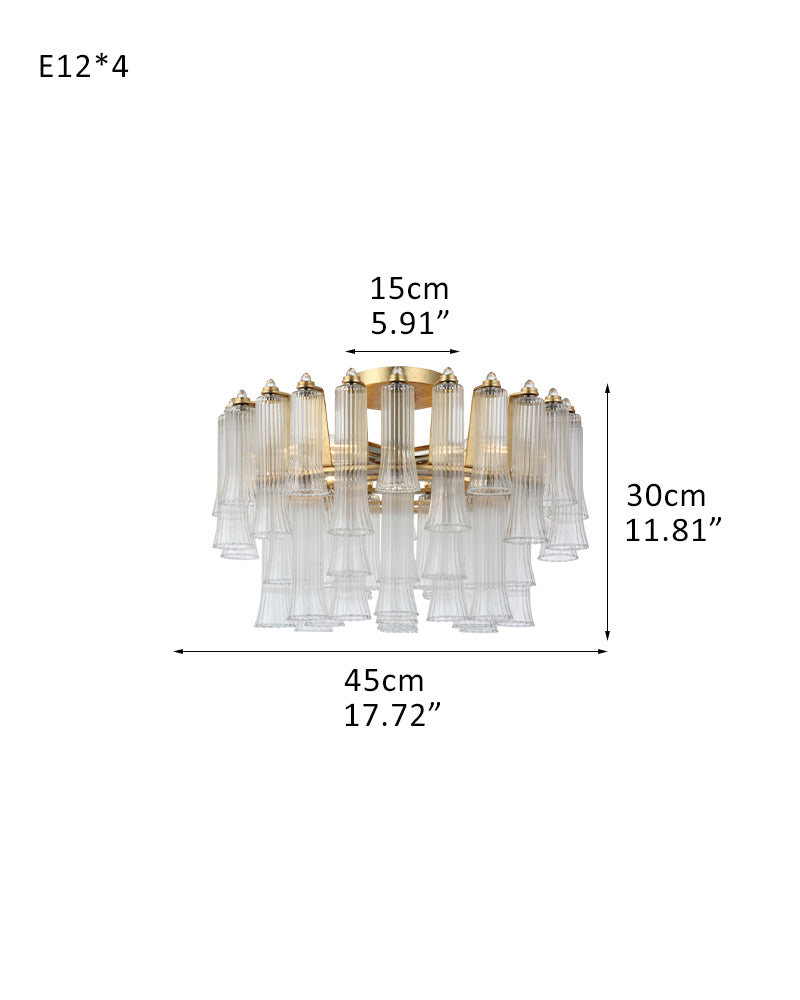 8/12 Light 40" Wide LED Lorelei Round Tiered Glass Chandelier use for Foyer Staircase
