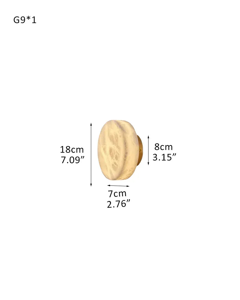 Natural Marble Orb Brass Semi Flush Dimming Wall Sconces 1-Light For Vanity Bathroom D18*H7CM D7"*H3" Brass + White Modern Art Design Wall Lamp