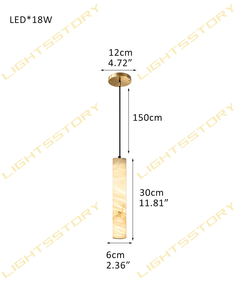 Alabaster Cascading Slimline Candle Column Cluster Pendant Light - Natural Spanish Alabaster, Serene Black Trim - Kitchens, Dining & Living Rooms