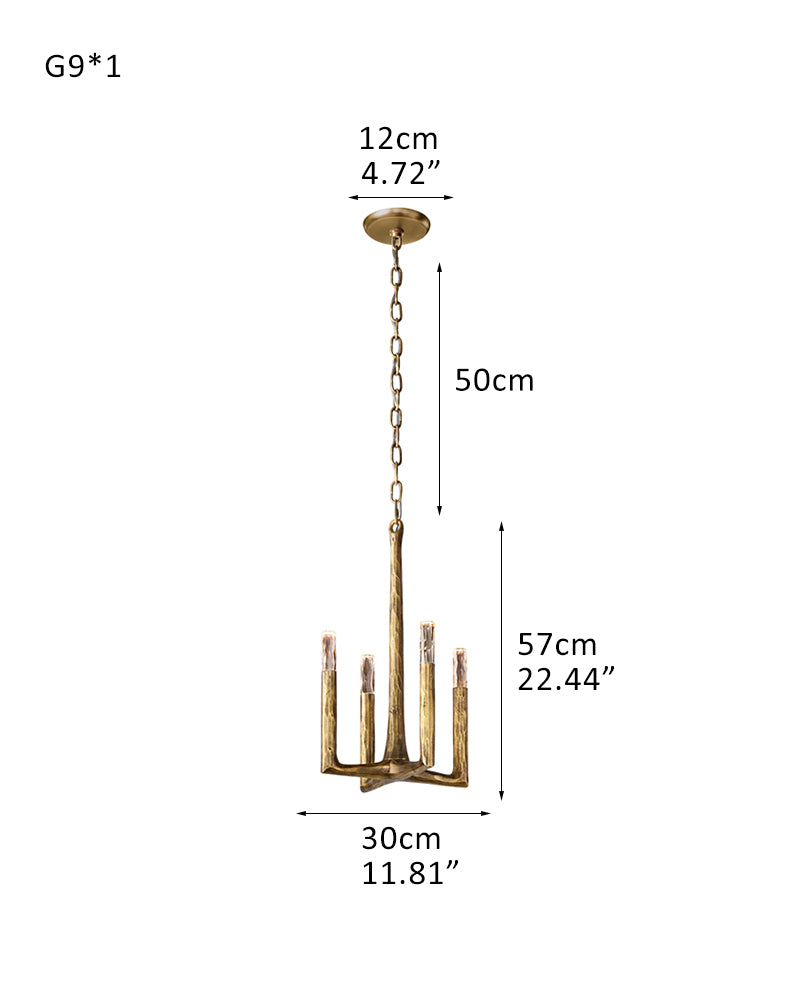 Thod Hand-Forged Brass & Bronze Iron Linear Chandeliers Wide 54" 72" 95" for Dining table