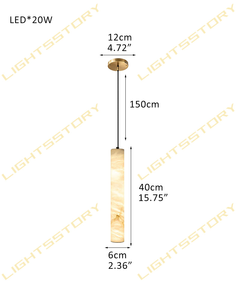 Alabaster Cascading Slimline Candle Column Cluster Pendant Light - Natural Spanish Alabaster, Serene Black Trim - Kitchens, Dining & Living Rooms