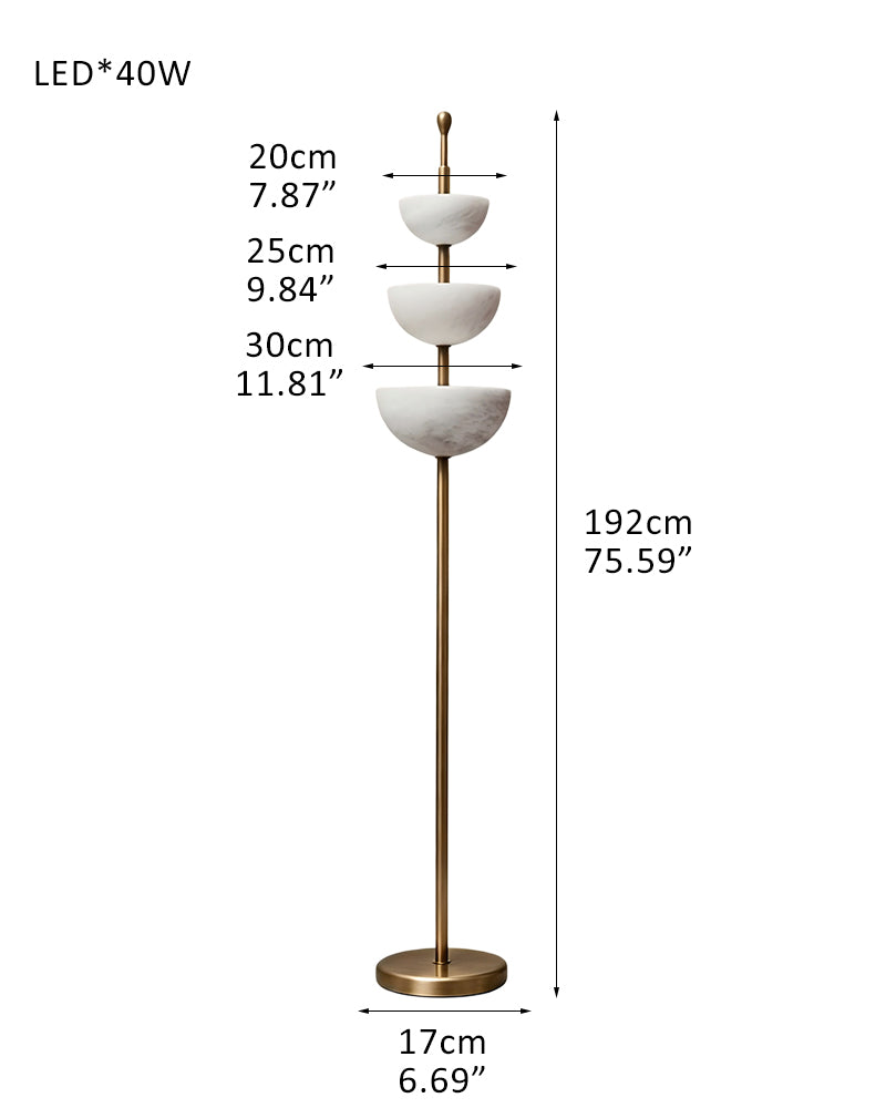 LightsStory Alabaster Round Floor Lamp - Serene White - Tall - LightsStory Chandeliers & Crystal Lighting - USA