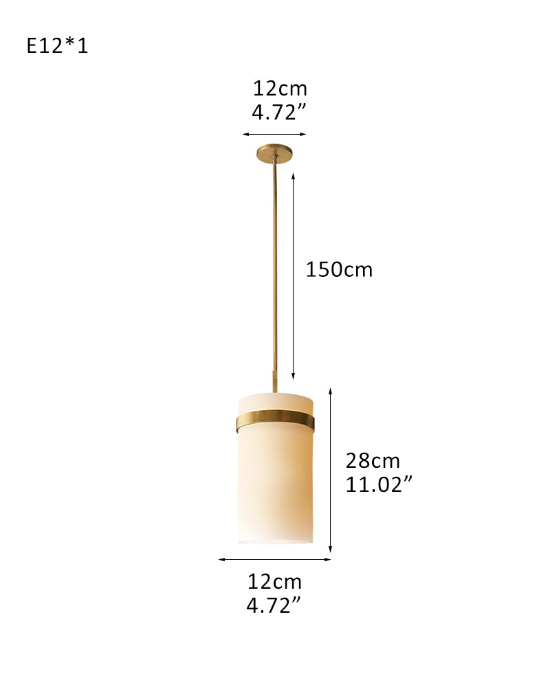 Industrial Rustic Cylinder Milk Glass Round Barn Metal Ceiling Ravelle Chandelier Brass