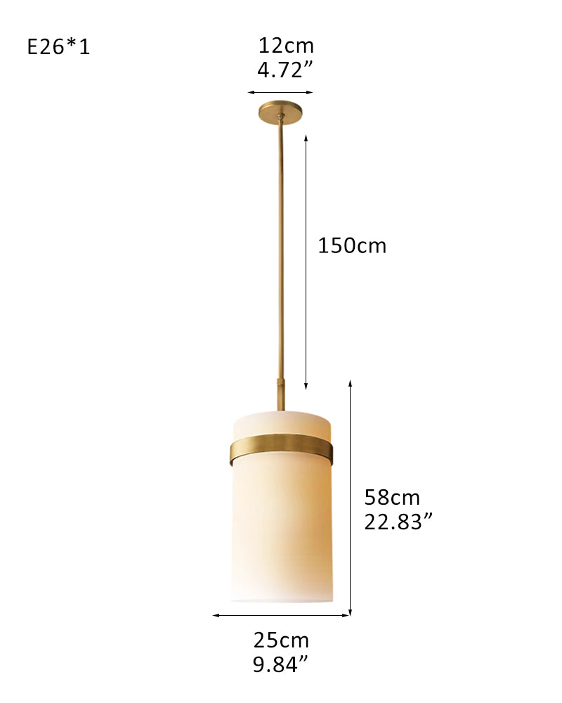 Industrial Rustic Cylinder Milk Glass Round Barn Metal Ceiling Ravelle Chandelier Brass